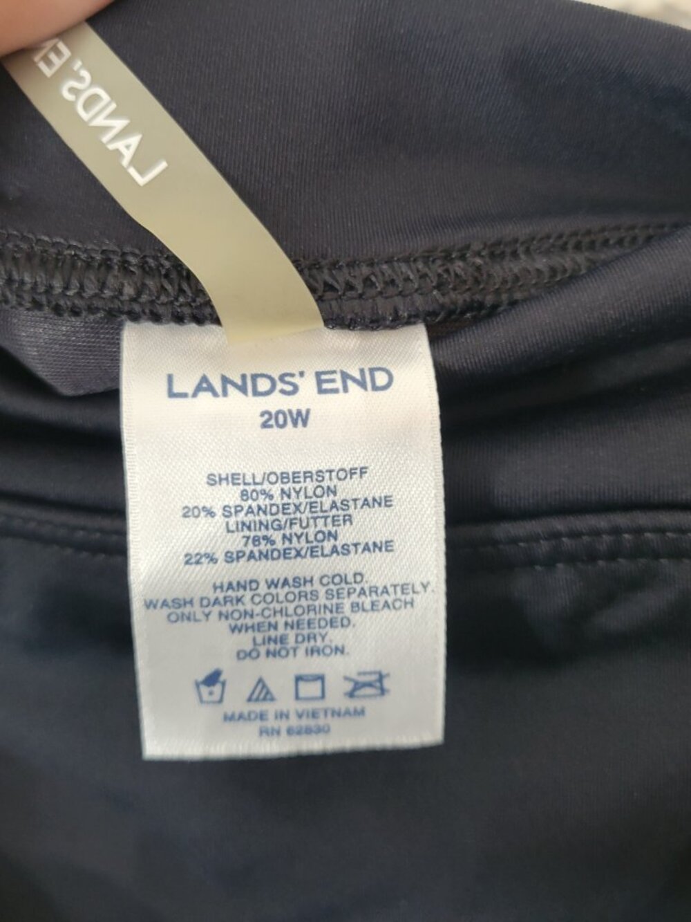 Lands' End Swim Skirt 20W Plus Black Solid Nylon Spandex Bottom Bathing BLA40E - Picture 7 of 8